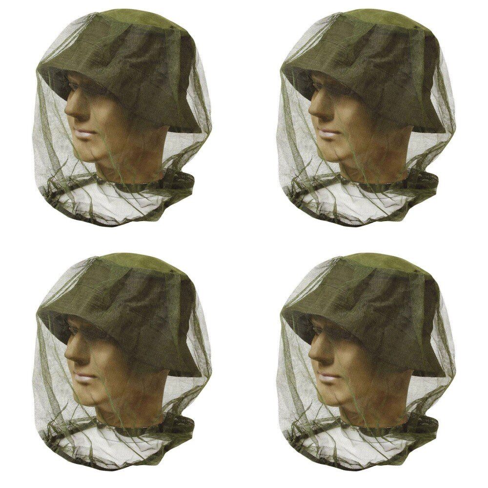 Mosquito Head Net 38 x 48cm Assorted Colours - Random Colour Supplied Pack of 4