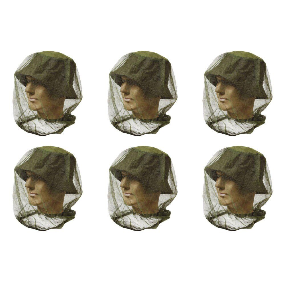 Mosquito Head Net 38 x 48cm Assorted Colours - Random Colour Supplied Pack of 6