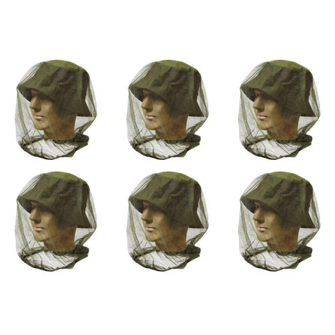Mosquito Head Net 38 x 48cm Assorted Colours - Random Colour Supplied Pack of 6