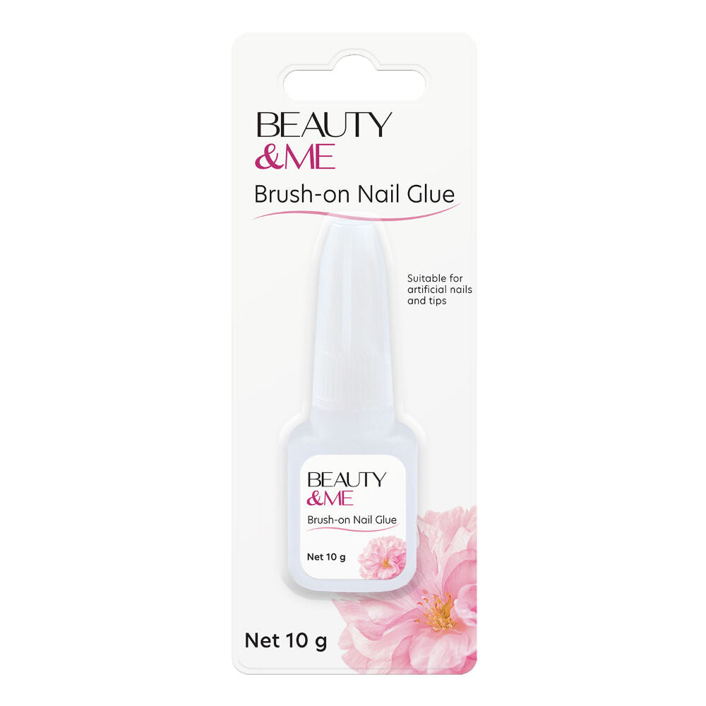 Beauty & Me Brush On Nail Glue Easy Application Strong Salon Hold