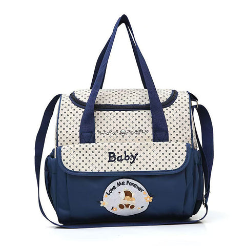 Blue Diaper Bag for Babies by Baby & Me Stylish Spacious Travel Nappy Tote