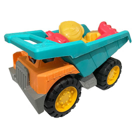 5pc Beach Toy Dump Truck Set For Toddlers with Sand Moulds & Wheels