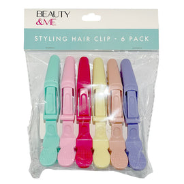Beauty & Me Hair Clips 6 Pack Pastel Crocodile Styling Clips for All Hair