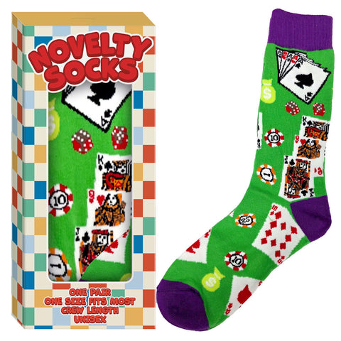 Unisex Playing Cards Novelty Socks Casino Gift Boxed One Size Fits Most