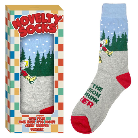 Unisex Santa Novelty Socks Funny Christmas Gift Boxed One Size Fits Most