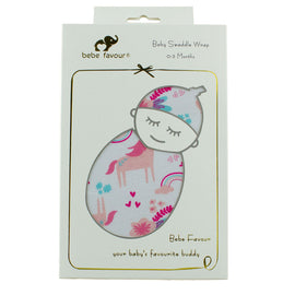 Bebe Favour Baby Swaddle Wrap Pink 0D3 Months 100% Cotton Gift Ready
