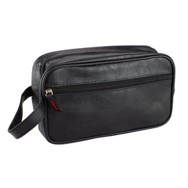 Crewman Toiletry Wet Pack Black Travel Zip Bag with Handle & Compartments