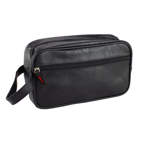 Crewman Toiletry Wet Pack Black Travel Zip Bag with Handle & Compartments