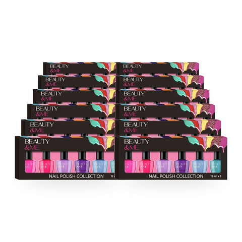 Beauty & Me 6pc Nail Polish Set Assorted Colours 12ml Gift Boxed - Random Colour Supplied Pack of 12
