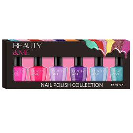 Beauty & Me 6pc Nail Polish Set Assorted Colours 12ml Gift Boxed