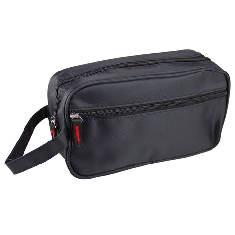 Crewman Mens Black Travel Toiletry Wet Pack with Handle & Zip Compartments