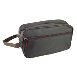 Crewman Mens Brown Travel Toiletry Wet Pack with Handle & Zipper Storage