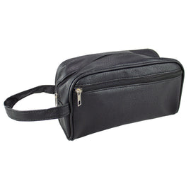 Crewman Mens Black Travel Toiletry Wet Pack with Handle & Zippered Pockets