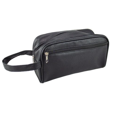 Crewman Mens Black Travel Toiletry Wet Pack with Handle & Zippered Pockets