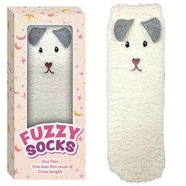 Fuzzy Crew Socks Puppy Dog Design Gift Boxed One Size Fits Most