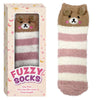 Fuzzy Crew Socks Bear Design Gift Boxed One Size Fits Most
