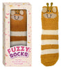 Fuzzy Crew Socks Giraffe Design Gift Boxed One Size Fits Most