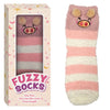 Fuzzy Crew Socks Piggy Design Gift Boxed One Size Fits Most