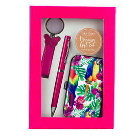 Lulu Grace Gift Set Parrot Manicure Kit Pen & Key Ring in Gift Box
