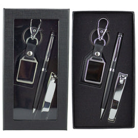 Novelty Mens Gift Set 3pc Keychain Pen and Nail Clippers Grooming Gift