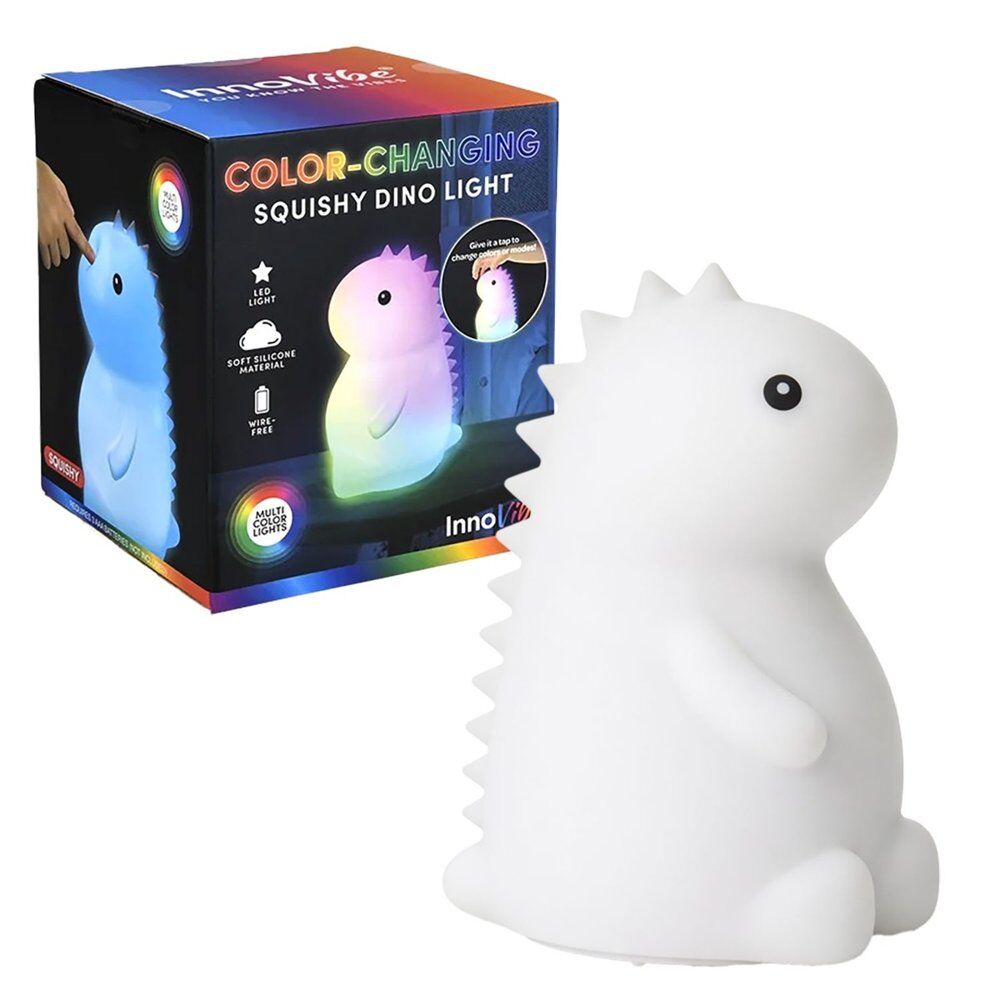 InnoVibe Colour-Changing Squishy Dinosaur Silicone Touch Lamp