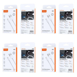 USB-A to Lightning Fast Charging Cable 3A 1m White Pack of 4