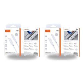 USB-C to Lightning Fast Charging Cable PD 20W 1m White Pack of 2