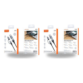 4 in 1 Multi Charging Cable USB-A and USB-C to USB-C and Lightning PD 60W 1.2m Black Pack of 2