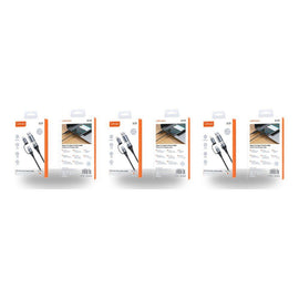 4 in 1 Multi Charging Cable USB-A and USB-C to USB-C and Lightning PD 60W 1.2m Black Pack of 3