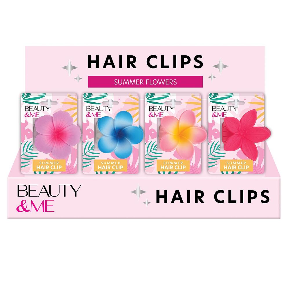Beauty & Me Summer Flowers Hair Clips Tropical Display of 16