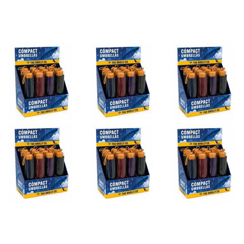 Compact Umbrellas Assorted Colours Counter Display of 12 Bundle of 6