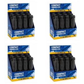 Compact Umbrellas Black Counter Display of 12 Bundle of 4