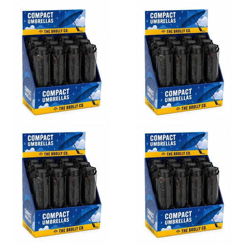Compact Umbrellas Black Counter Display of 12 Bundle of 4