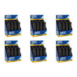 Compact Umbrellas Black Counter Display of 12 Bundle of 6