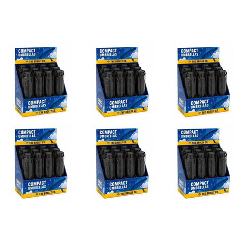 Compact Umbrellas Black Counter Display of 12 Bundle of 6