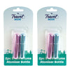 Travel Now 2pc 5ml Refillable Perfume Atomiser Bottles Pink Blue