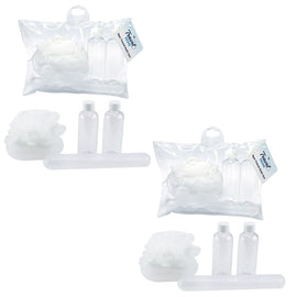 Travel Now 5pc Travel Toiletry Set with Clear TSA Bag Refillable Bottles