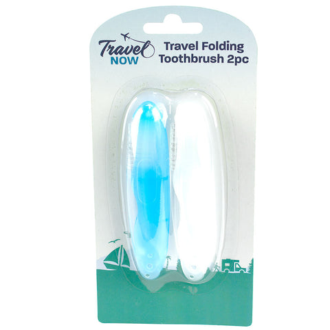 Travel Now Folding Toothbrush Set of 2  Compact Travel Essentials