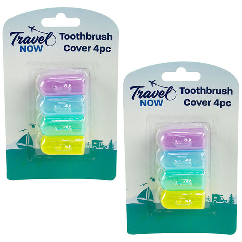 Travel Now Toothbrush Covers 4 Pack Assorted Colours Ventilated Pack of 2