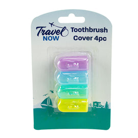 Travel Now Toothbrush Cover Set of 4 Assorted Colours for Hygiene Travel