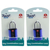 Travel Now TSA Travel Sentry Certified 3 Dial Luggage Padlock Twin Pack