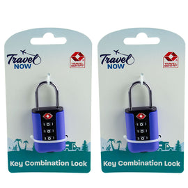 Travel Now TSA Travel Sentry Certified 3 Dial Luggage Padlock Twin Pack