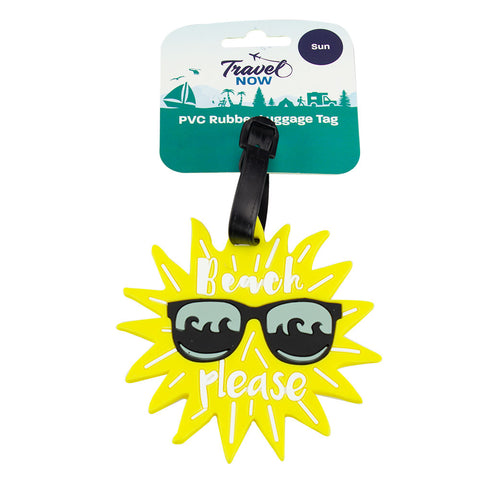 Travel Now Sun PVC Luggage Tag Beach Please Rubber Bag ID Tag