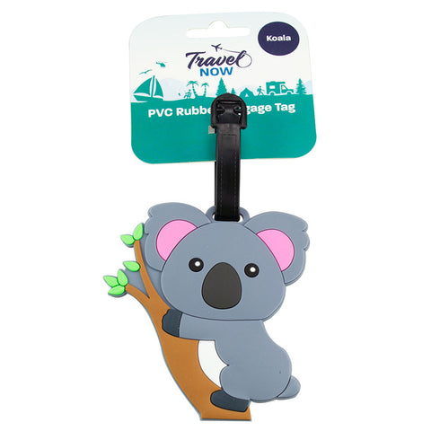 Travel Now Koala PVC Luggage Tag Cute Rubber Bag ID Label for Travel