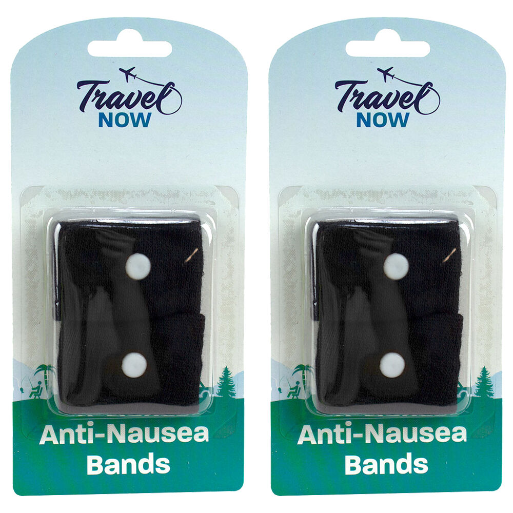 Travel Now Anti Nausea Acupressure Wrist Bands Pack of 2 Motion Sickness Relief