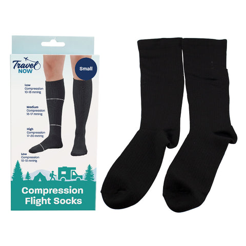 Travel Now Compression Flight Socks Small 10D13 mmHg Circulation Support