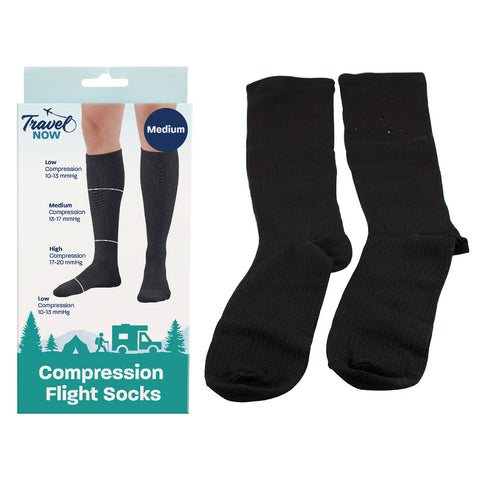 Travel Now Compression Flight Socks Medium 13D17 mmHg Travel Support