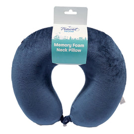 Travel Now Memory Foam Neck Pillow Plush Travel Cushion for Long Flights