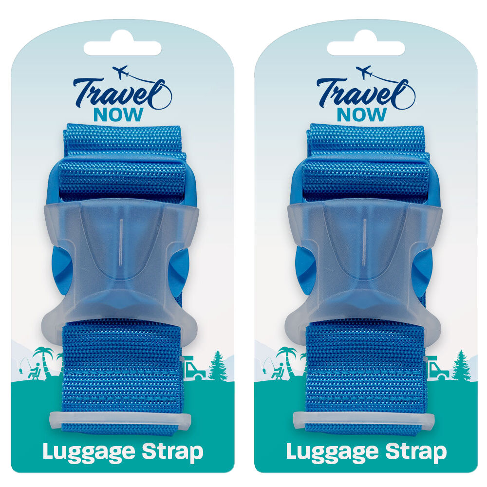 Travel Now Adjustable Luggage Strap 2 Pack Secure Suitcase and Bag Belt