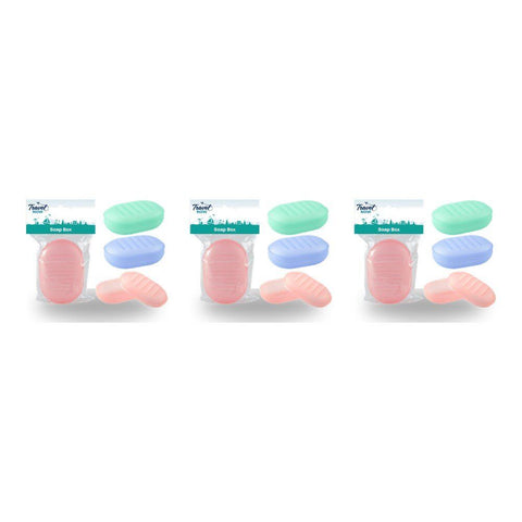 Travel Now Travel Soap Box Assorted Colours - Random Colour Supplied Pack of 3